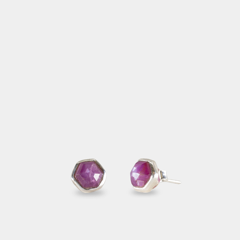 Trapiche Ruby Stud Earrings