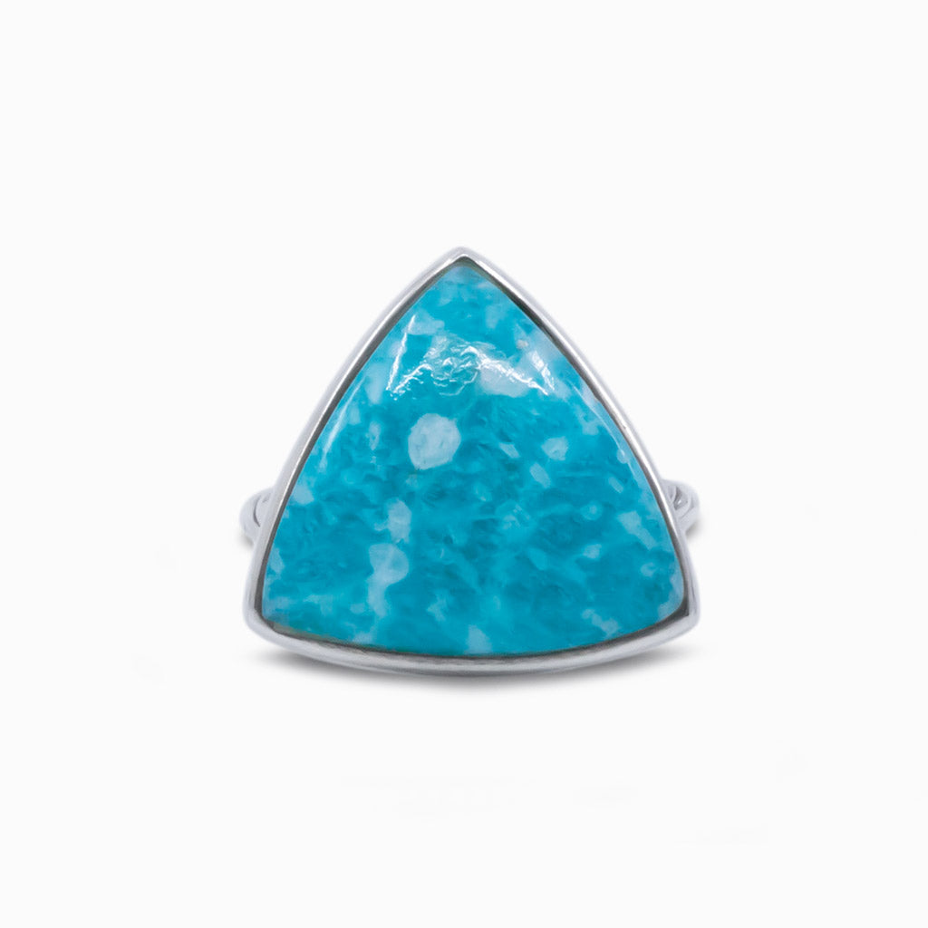 CABOCHON TRIANGULAR AMAZONITE RING