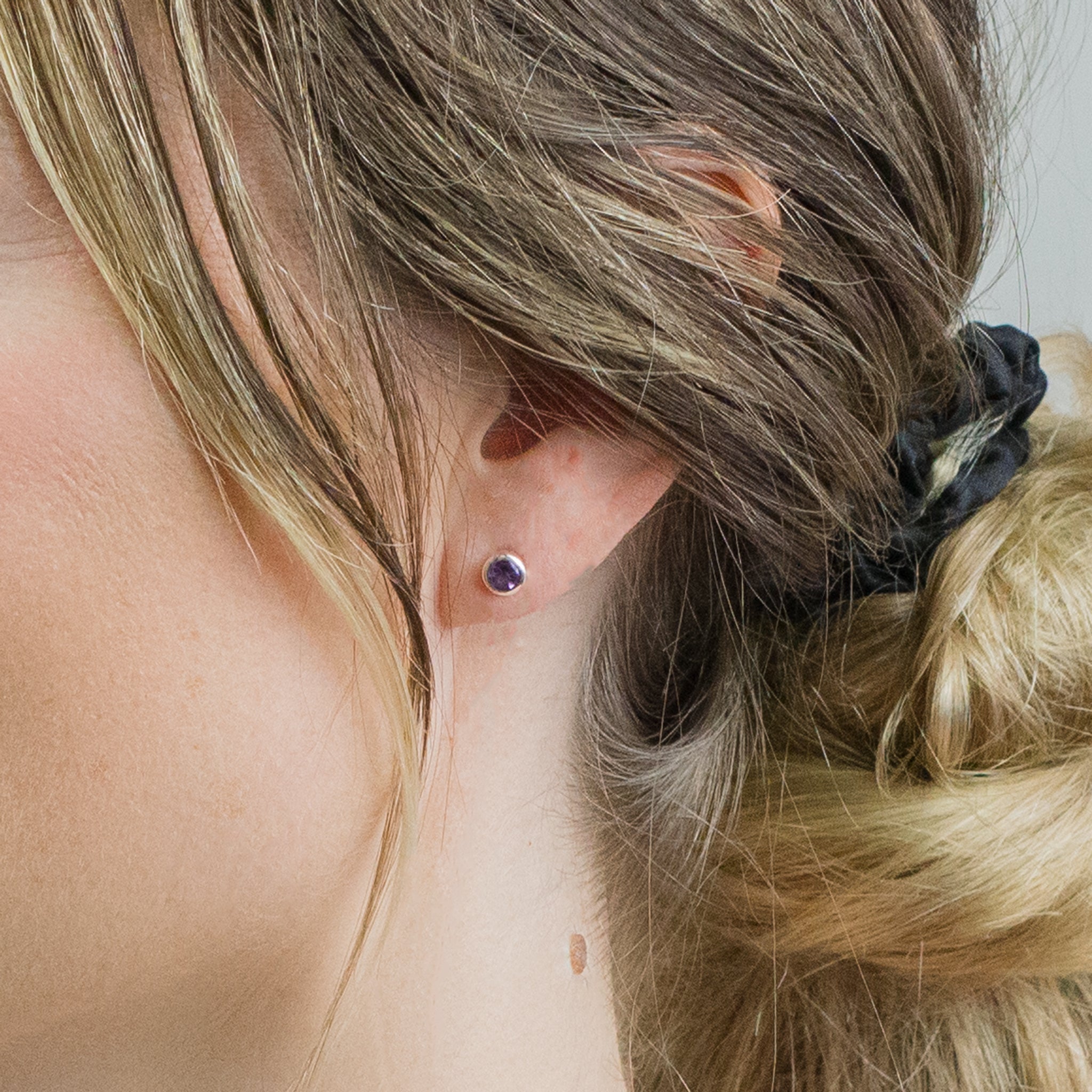 Amethyst Stud Earrings