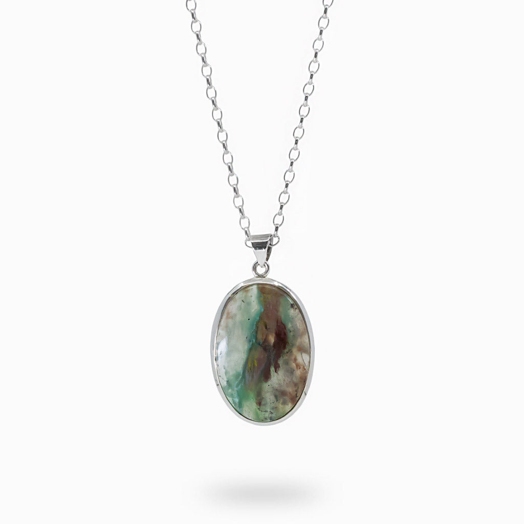 Cabochon Oval Aquaprase necklace