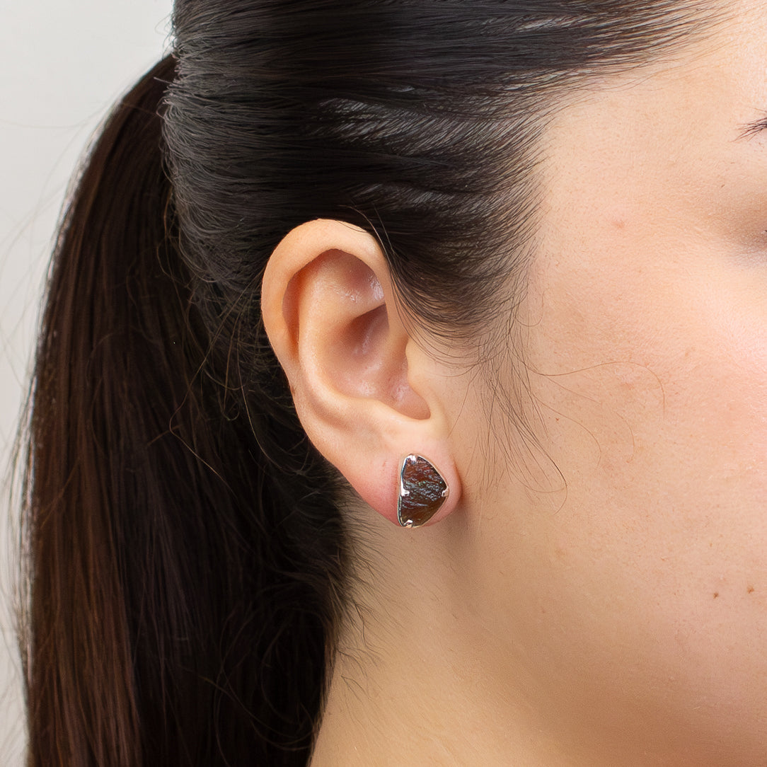 Moldavite Stud Earrings