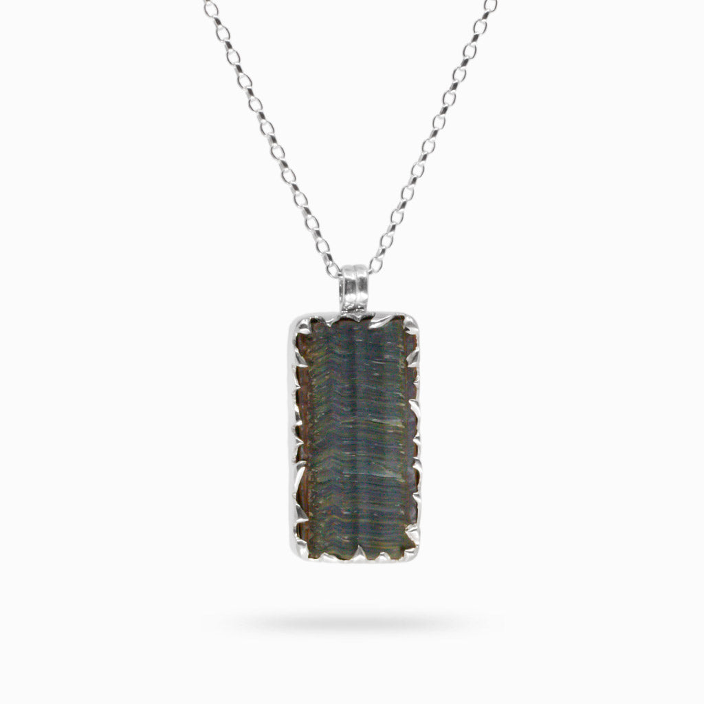 RAW HAWKS EYE NECKLACE