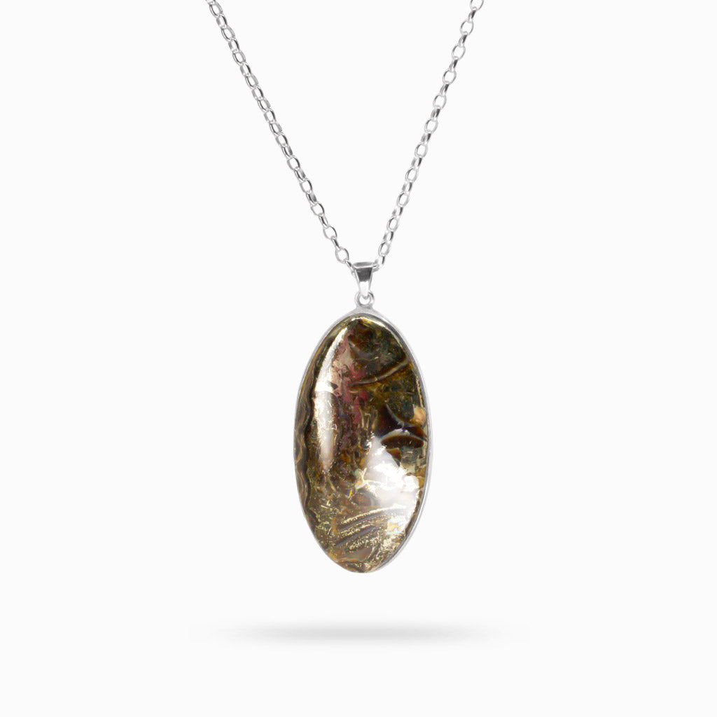 SIMBIRICITE PENDANT OVAL STERLING SILVER