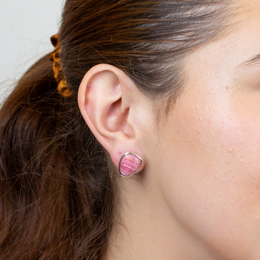 Rhodochrosite Stud Earrings
