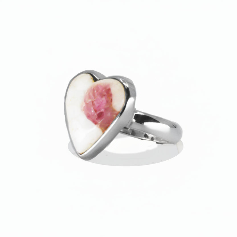 CABOCHON HEART PINK TOURMALINE RING |MADE IN EARTH