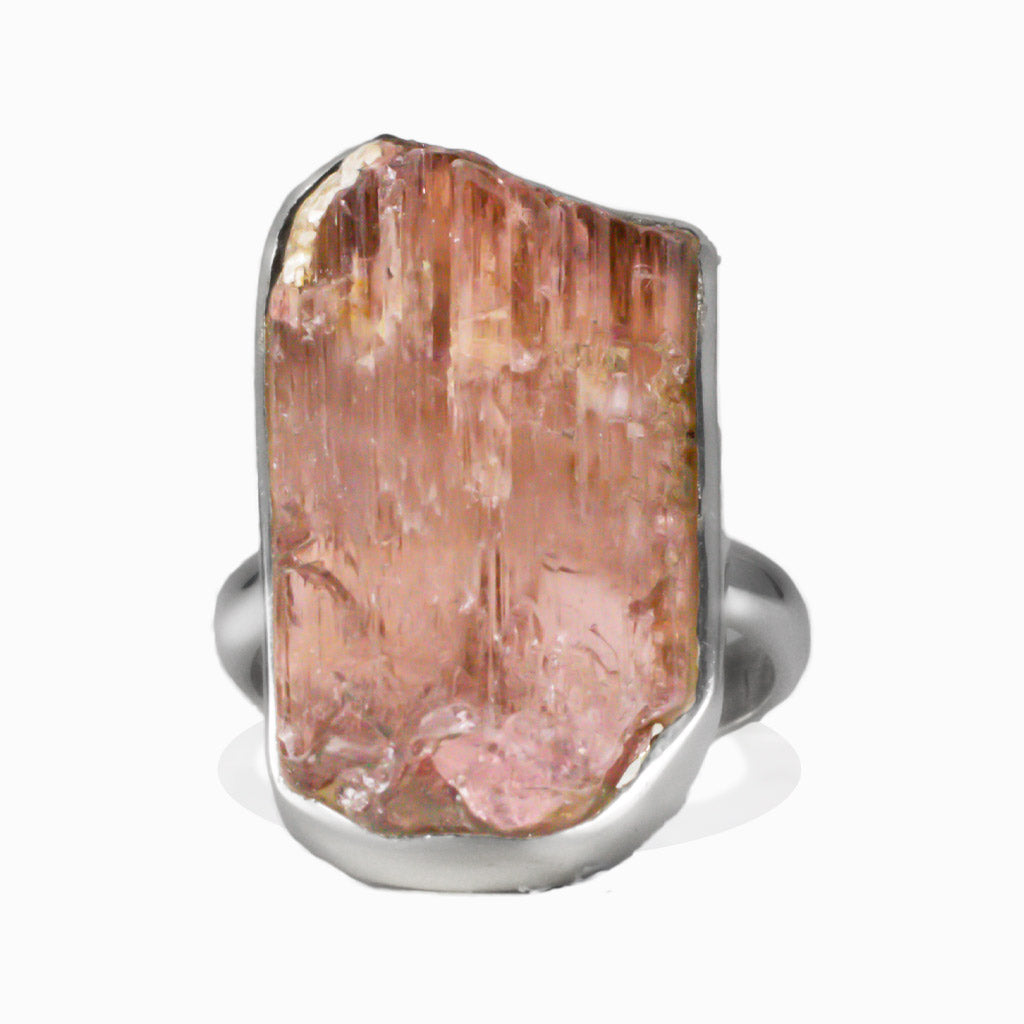 RAW PINK TOURMALINE RING ORGANIC STERLING SILVER | MADE IN EARTH