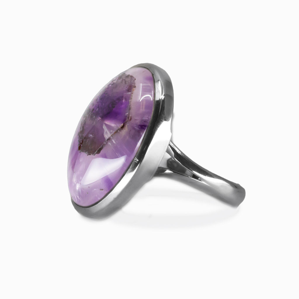 CABOCHON AURALITE OVAL RING STERLING SILVER | MADE IN EARTH