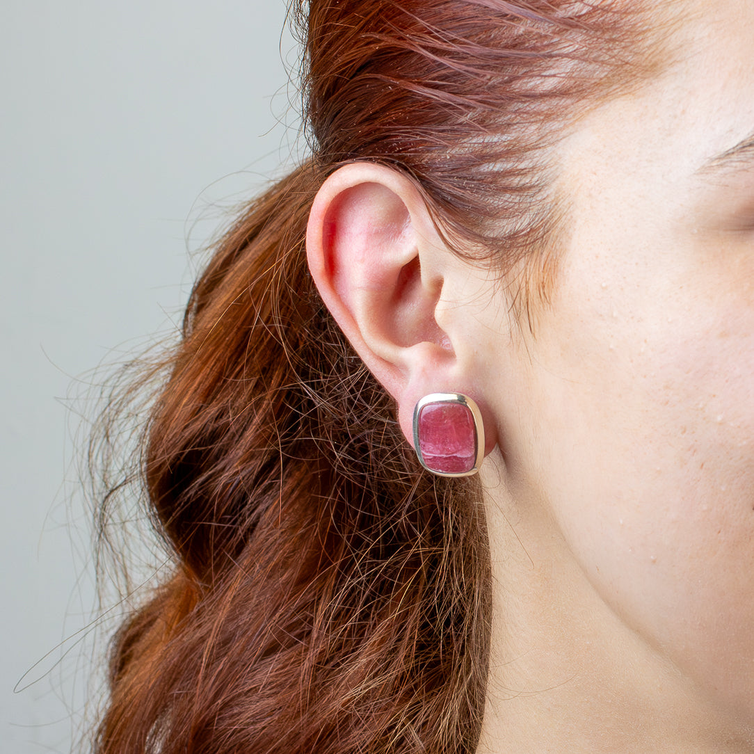 Rhodochrosite Stud Earrings