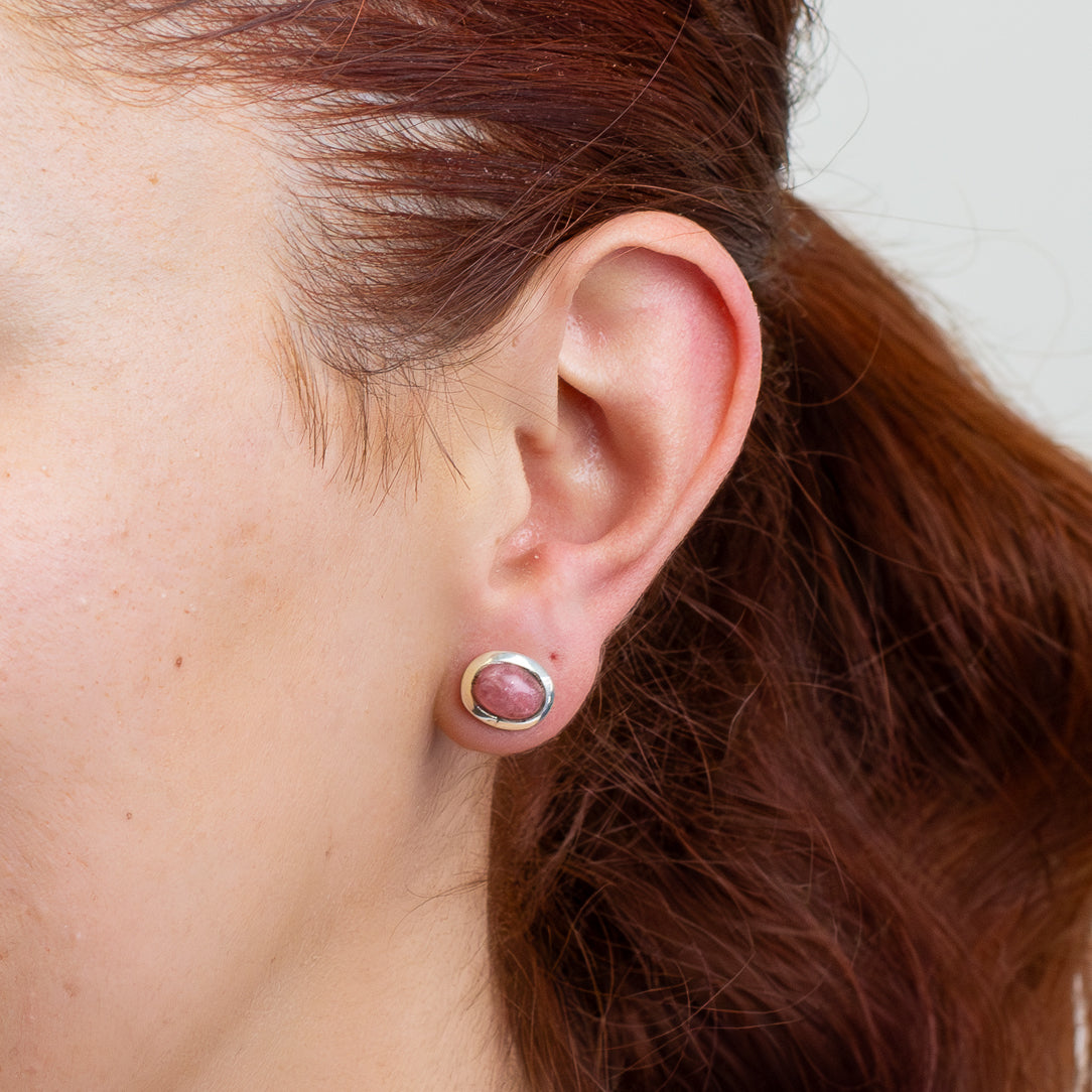 Rhodochrosite Stud Earrings