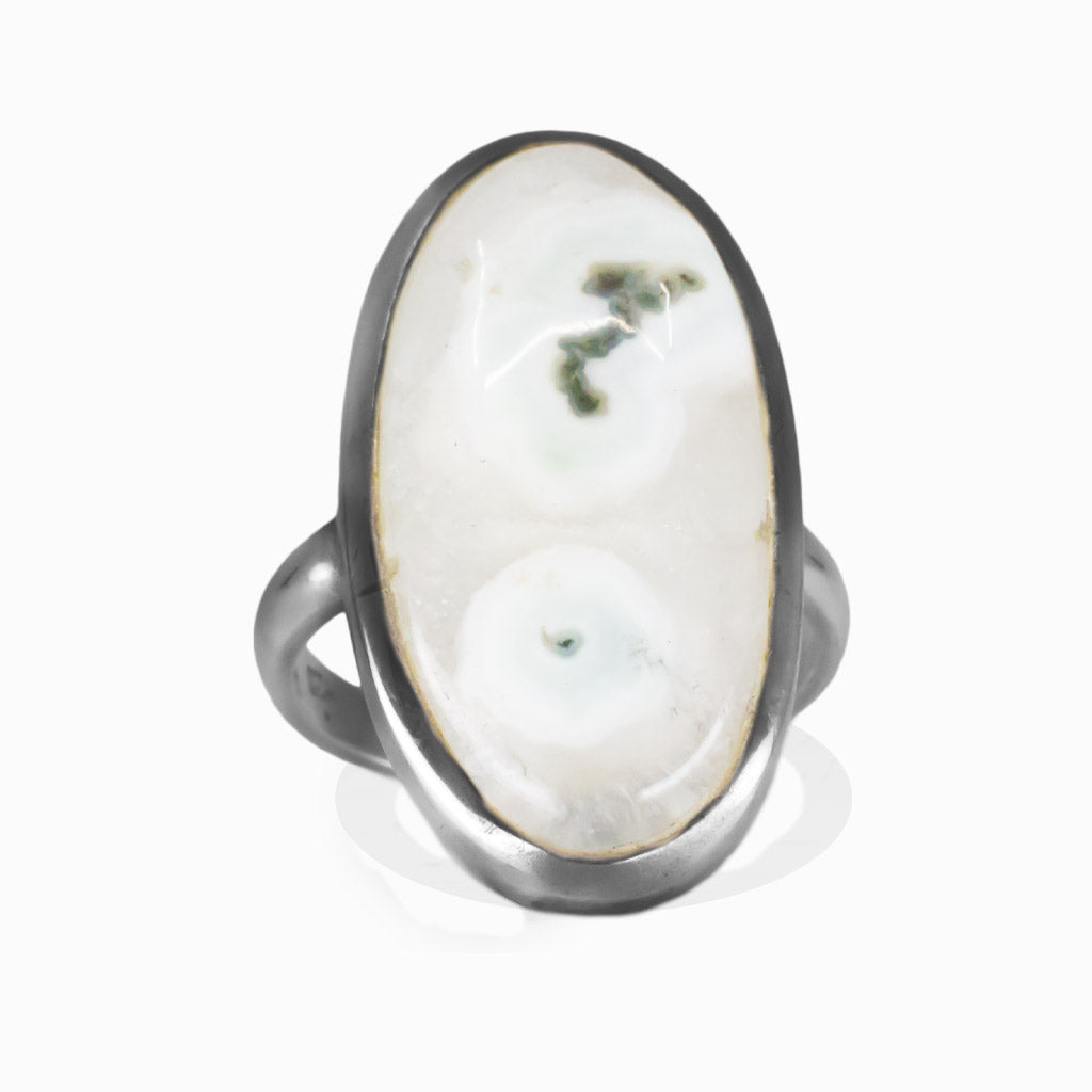 CABOCHON OVAL SOLAR QUARTZ RING STERLING SILVER | MADE IN EARTH