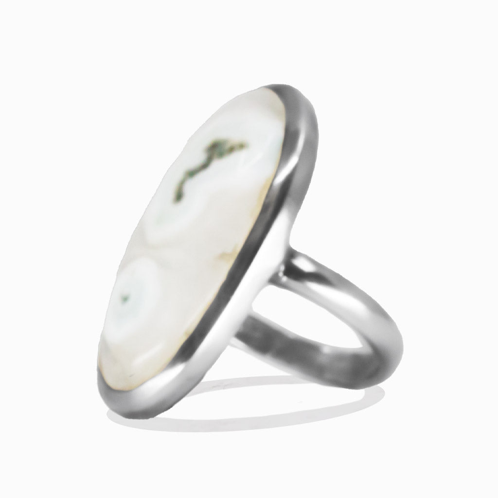 CABOCHON OVAL SOLAR QUARTZ RING STERLING SILVER | MADE IN EARTH