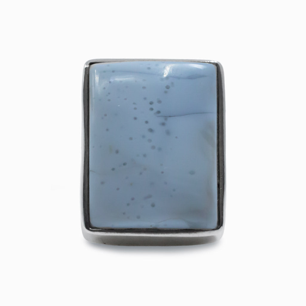 Rectangle Cabochon Blue Opal ring