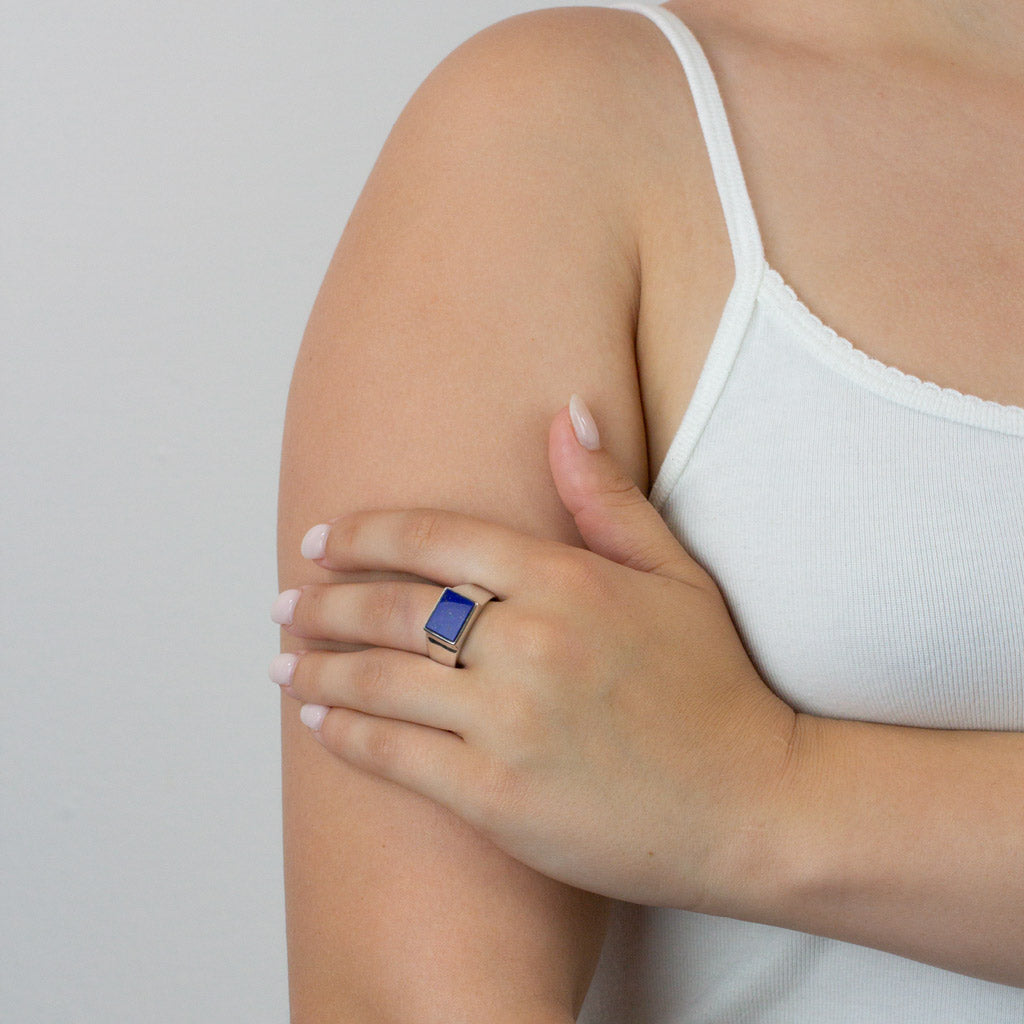 Lapis Lazuli ring on model