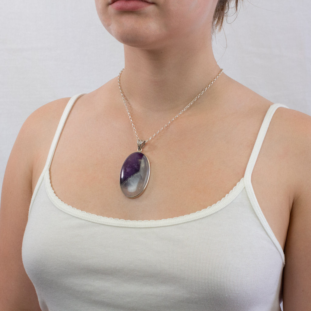 Chevron Amethyst necklace on model