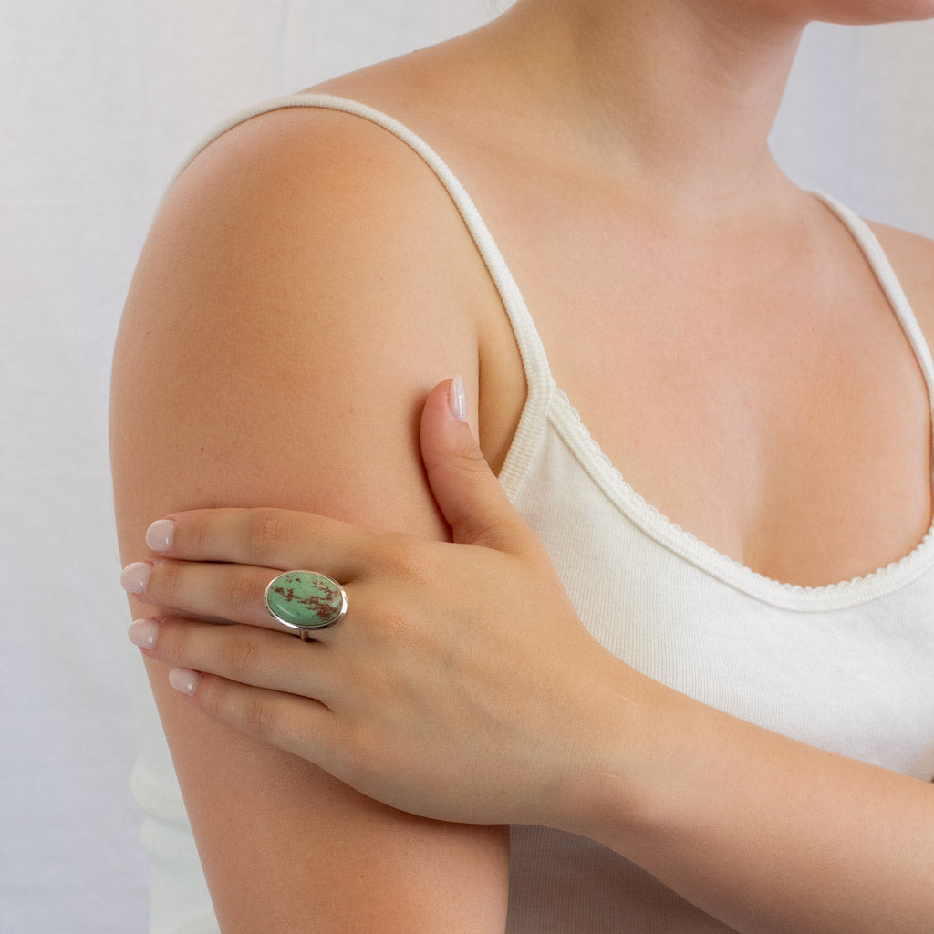 Bloodstone ring on model