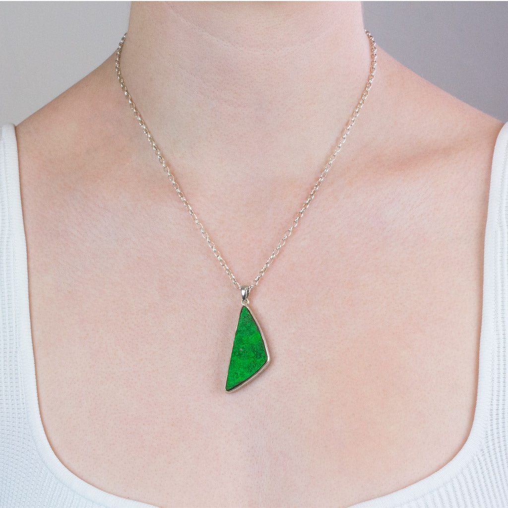 Uvarovite Necklace on Model