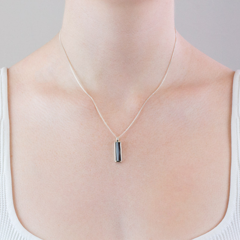Bi-Colored Tourmaline Necklace on Model