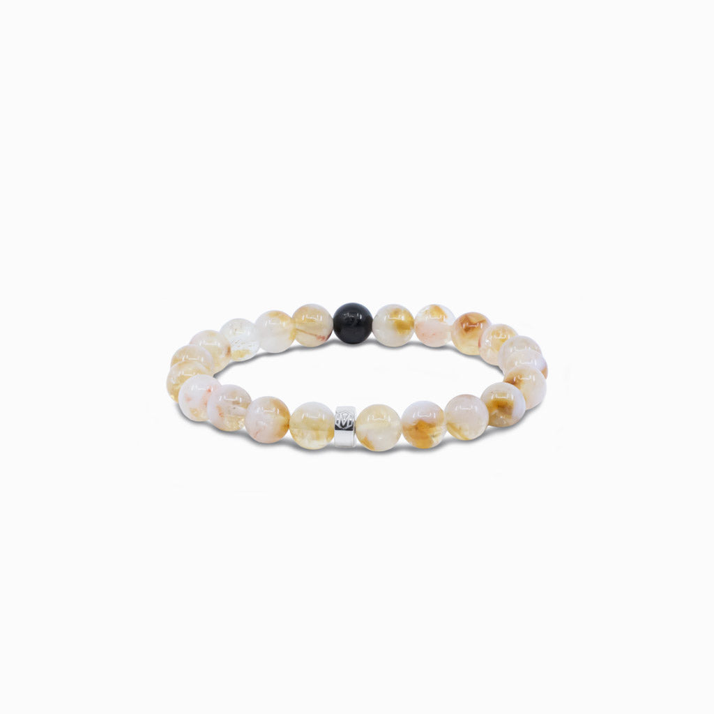 Citrine and Black Tourmaline Bead Bracelet