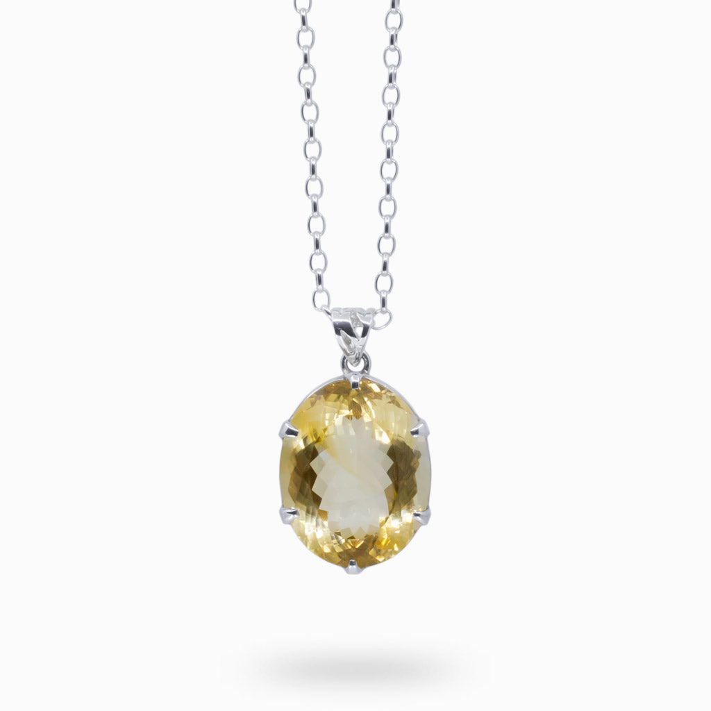 CITRINE FACETED OVAL NECKLACE