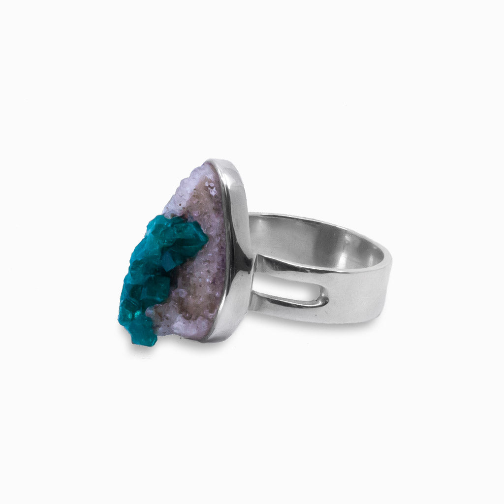 RAW DIOPTASE RING