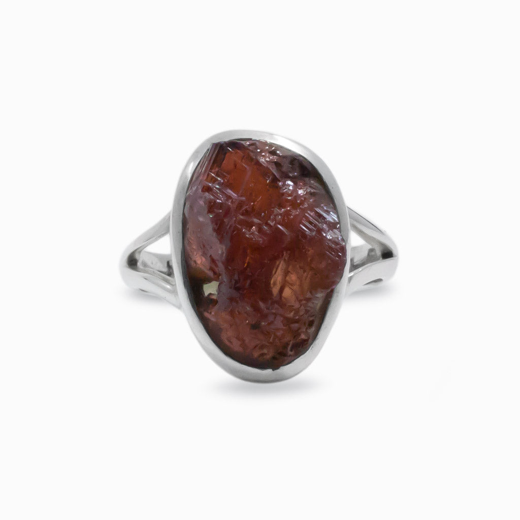 Raw Spessartine Garnet ring