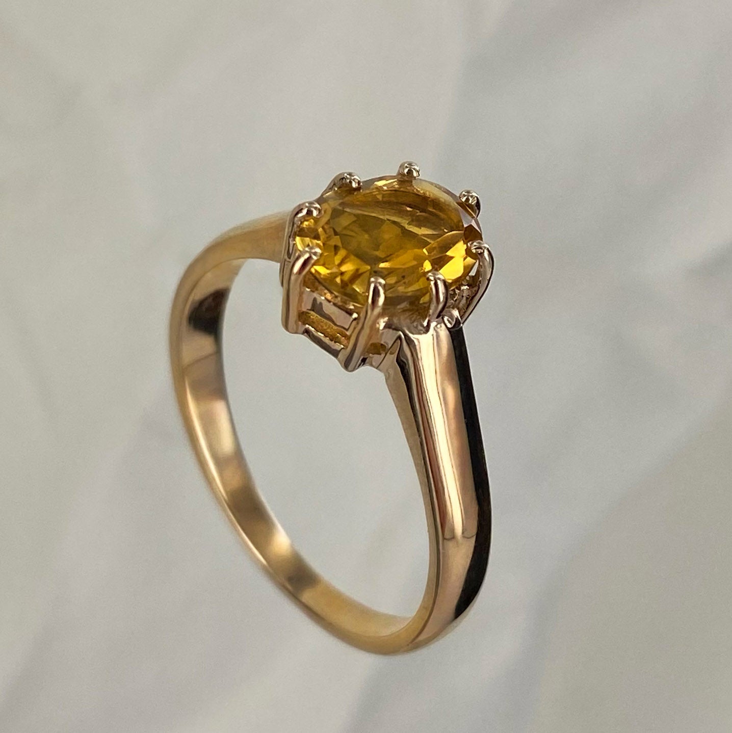 gold citrine engagement ring