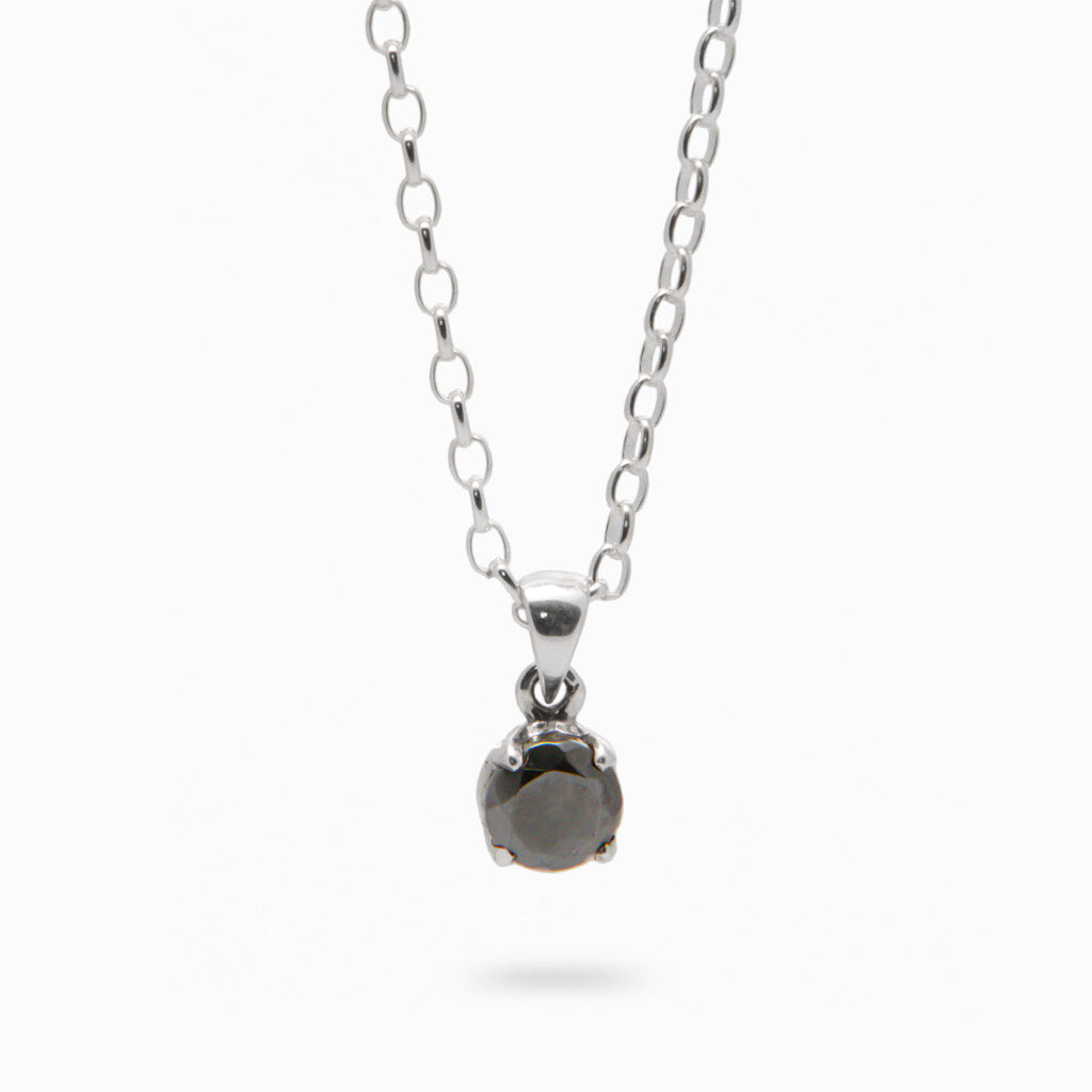 ROUND FACETED HEMATITE NECKLACE