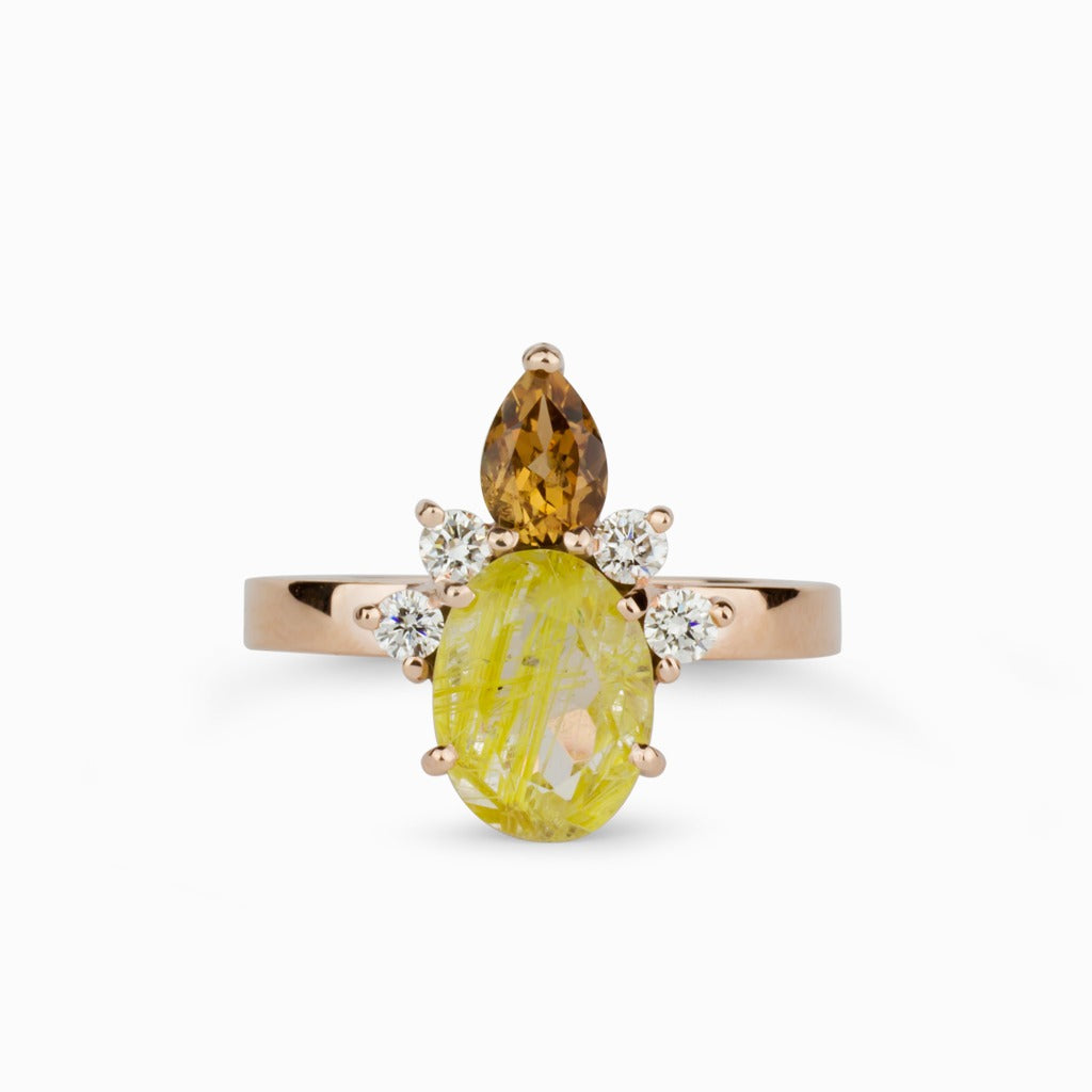 rutilated quartz engagement ring