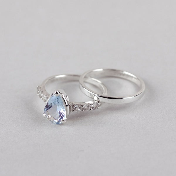 blue topaz engagement ring