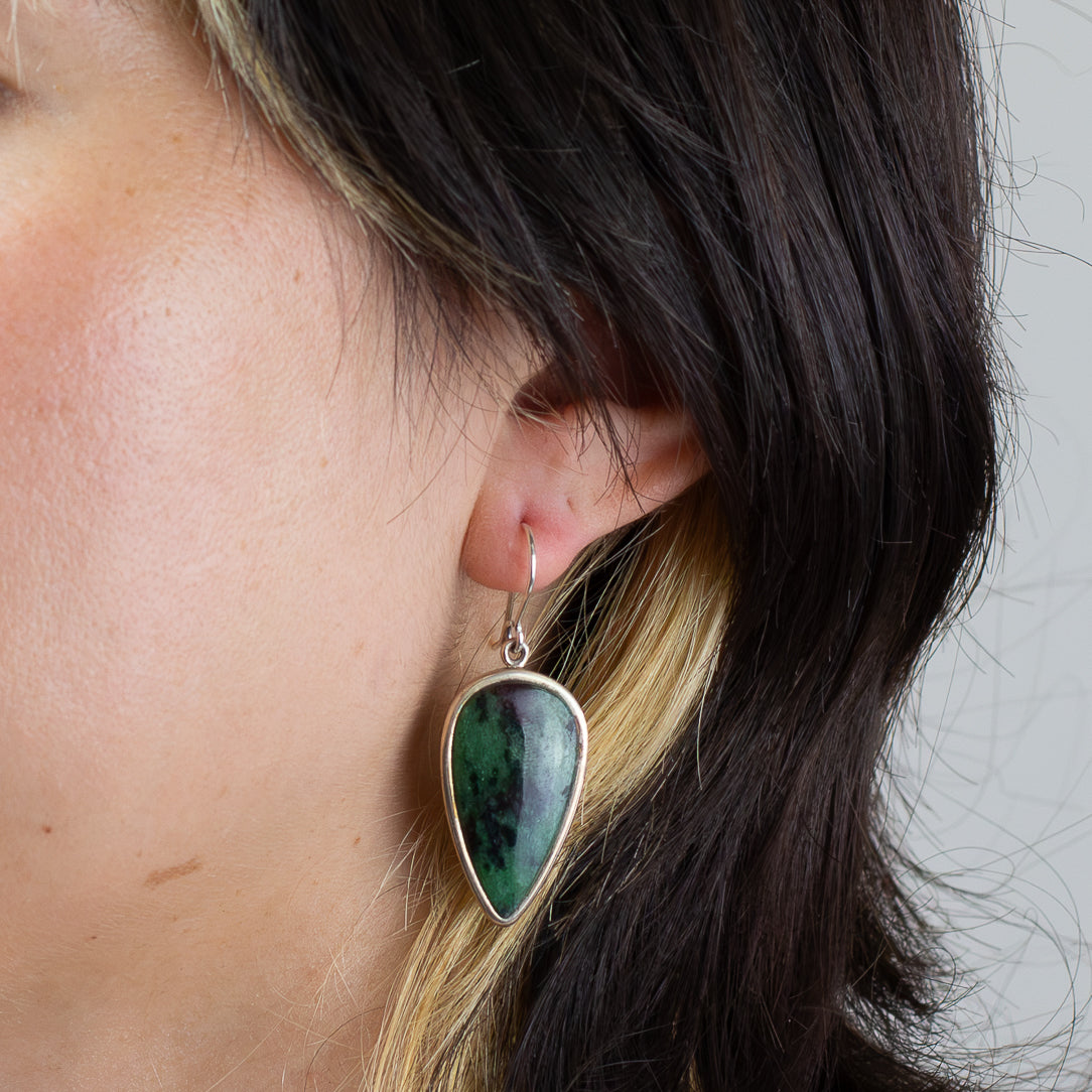 Ruby Zoisite Drop Earrings