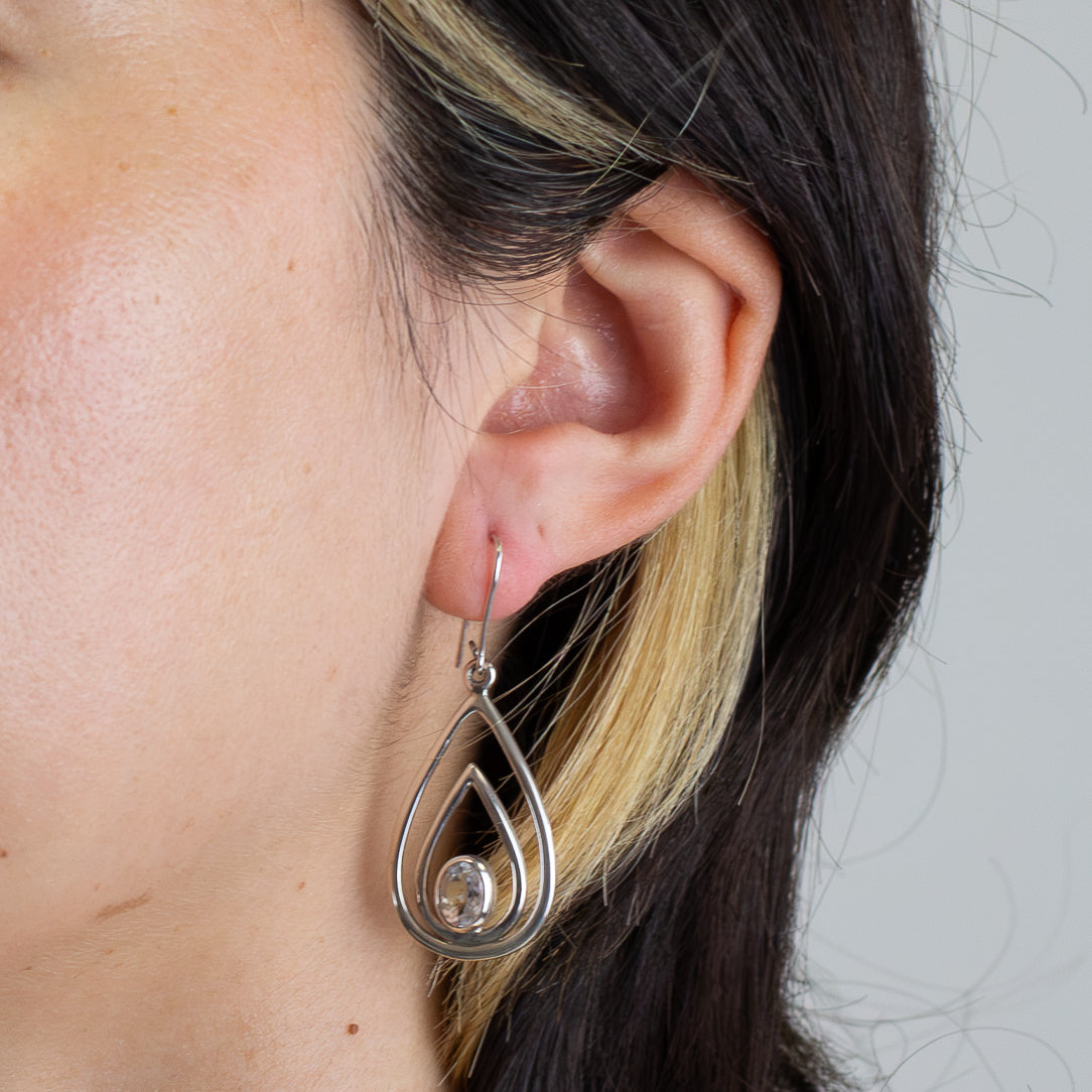 Clear Quartz Drop Earrings