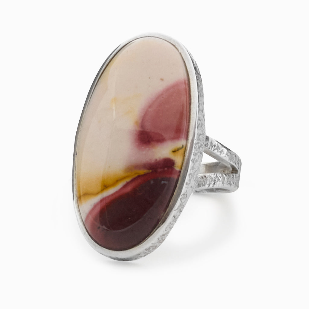 Oval Cabochon Mookaite ring