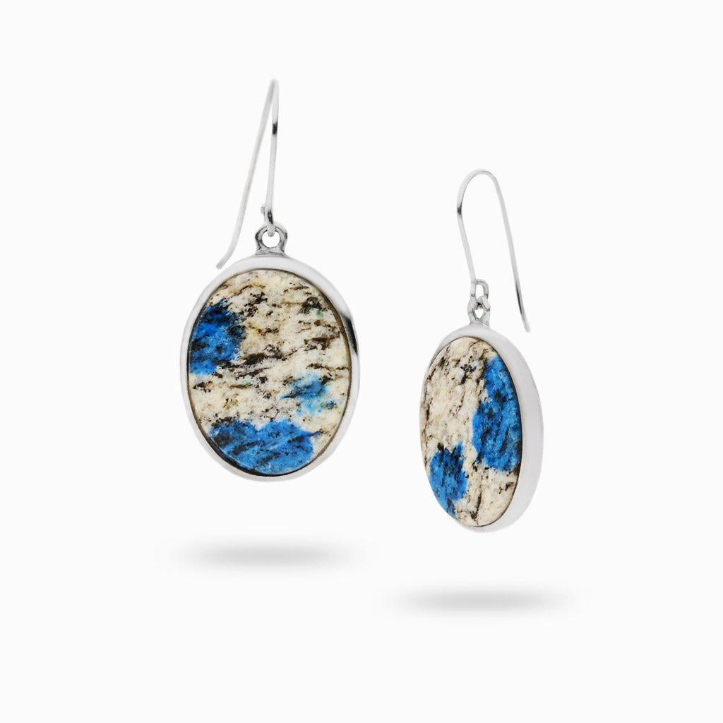 Cabochon Oval K2 Jasper drop earrings