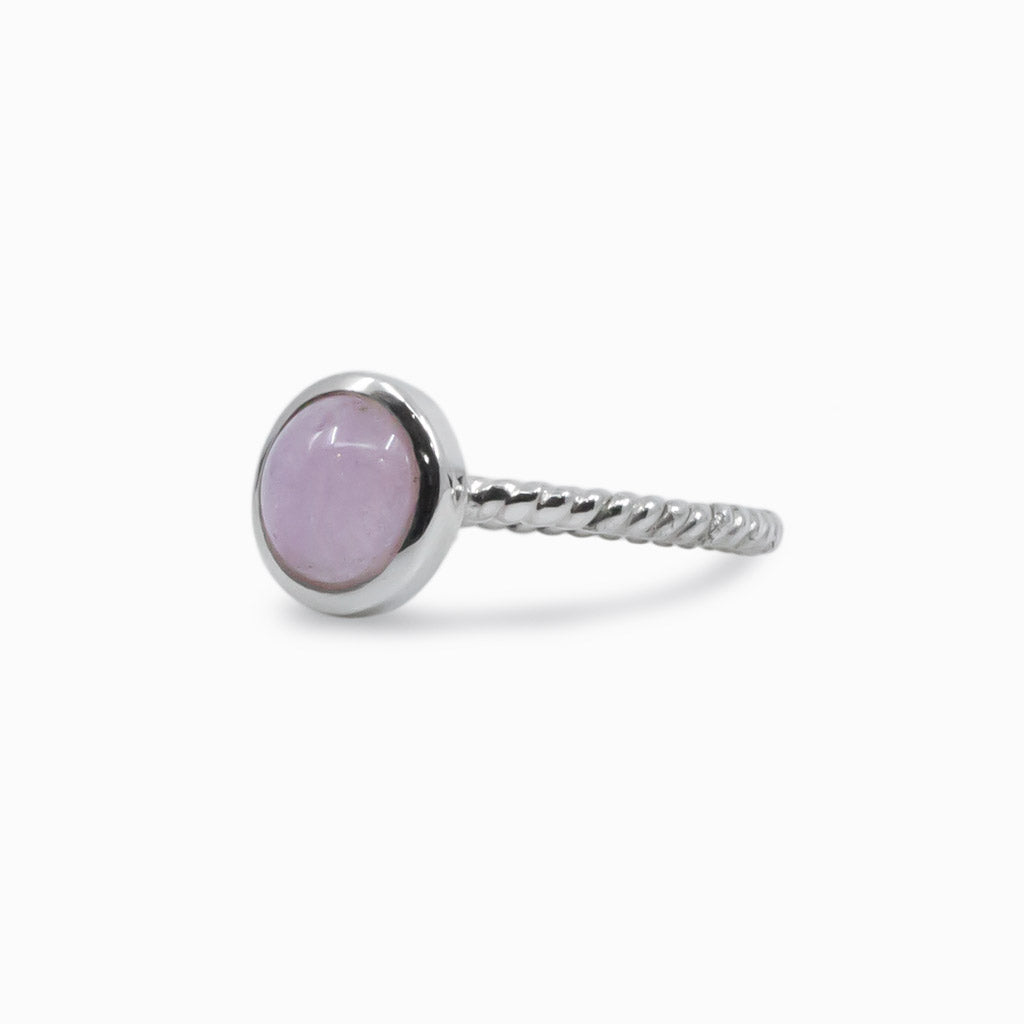 Round Cabochon Kunzite ring