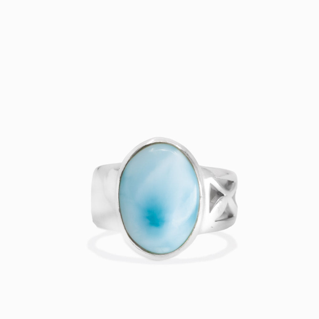 Square lapis lazuli ring in sterling silver bezel setting