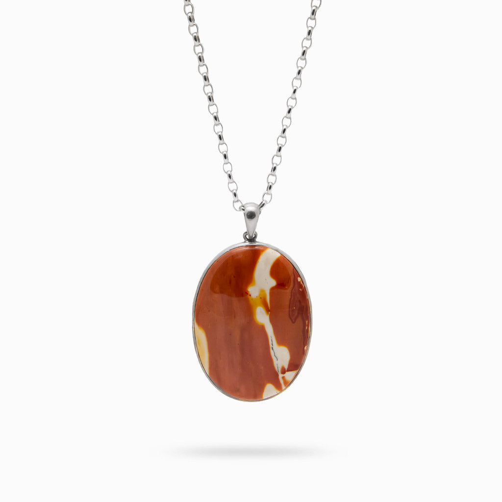 MOOKAITE CAB OVAL BEZEL NECKLACE