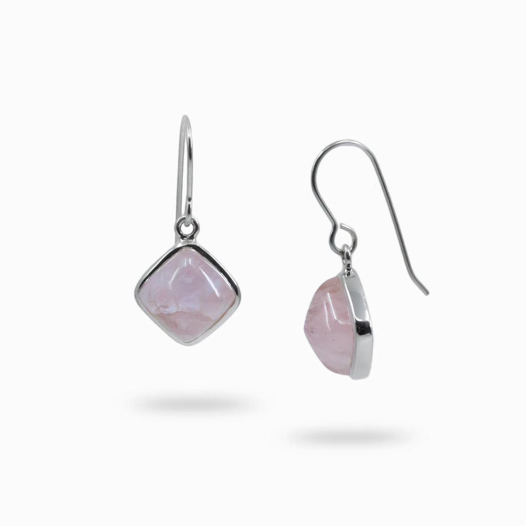 Cabochon Morganite drop earrings