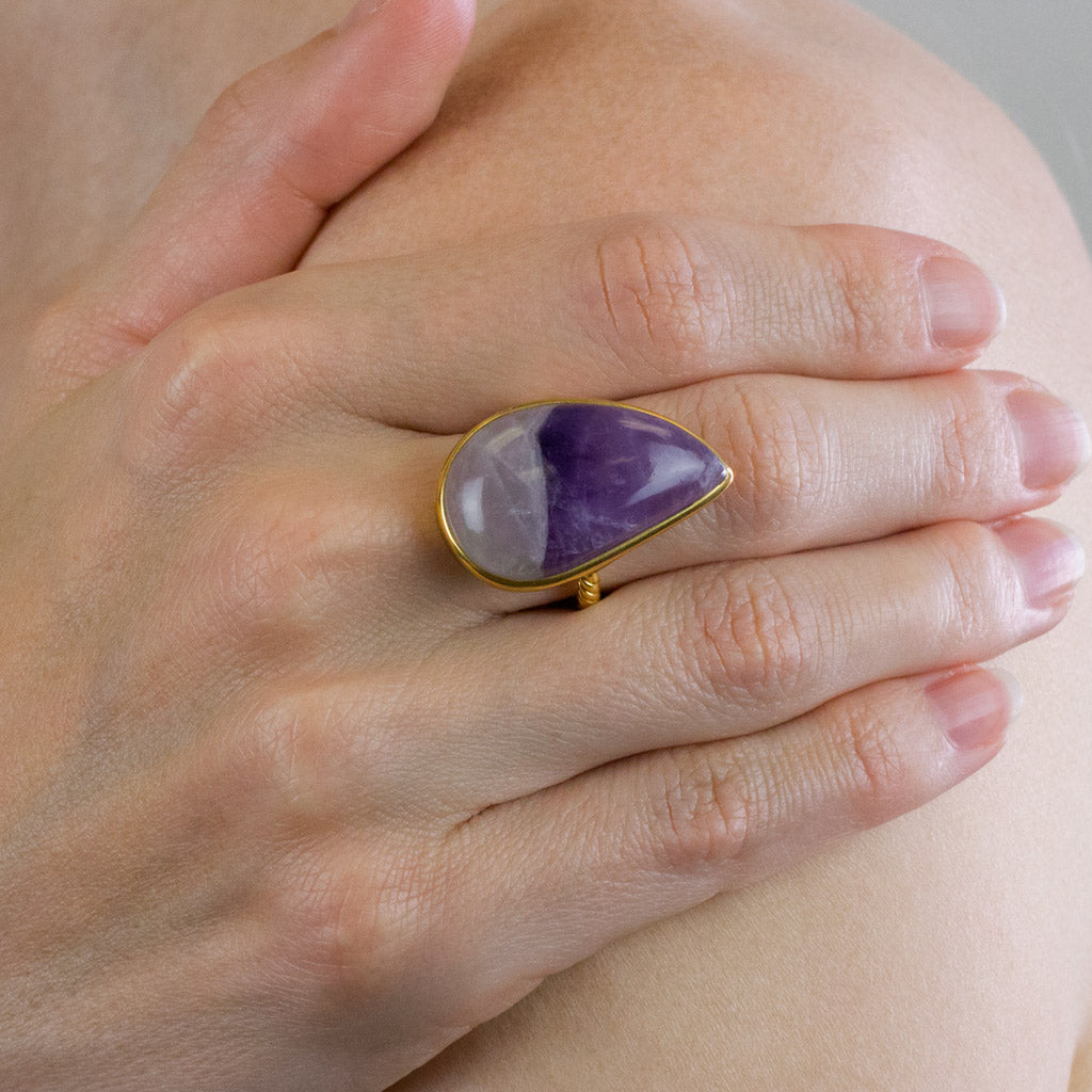 Chevron Amethyst Ring