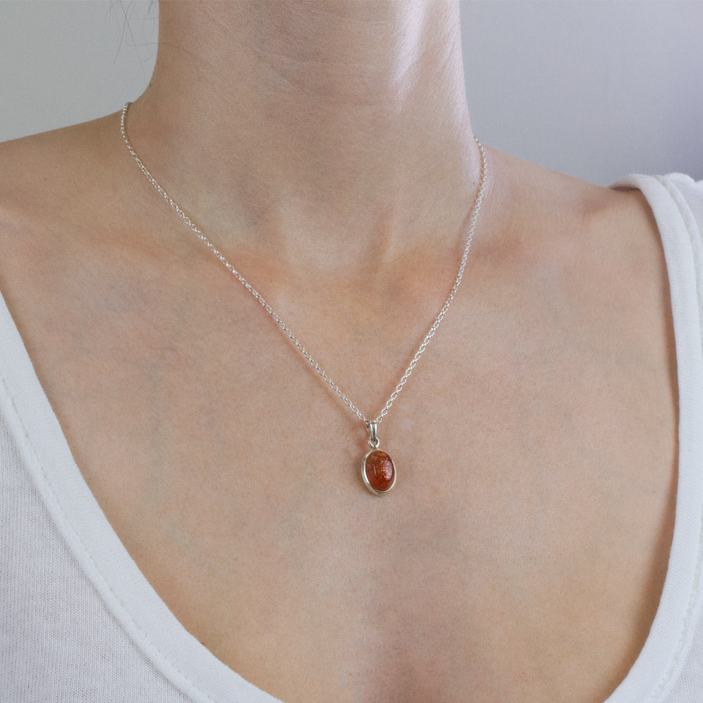 Sunstone Necklace on Model
