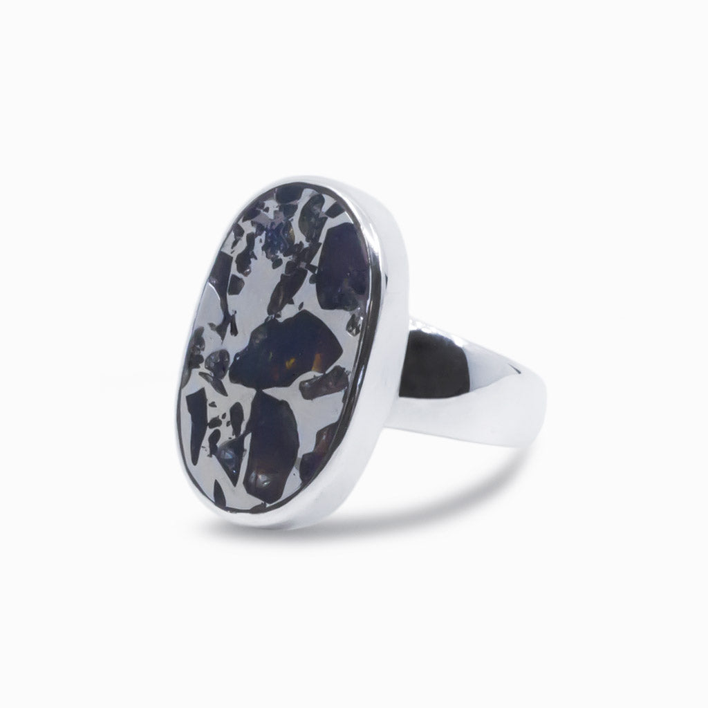 Oval Pallasite Ring