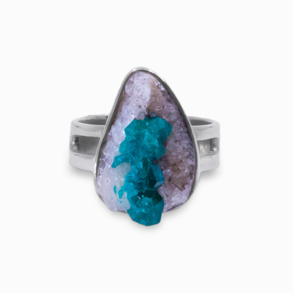 RAW DIOPTASE RING