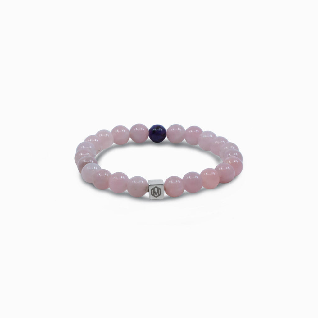 Rose Quartz and Charoite Bead Bracelet