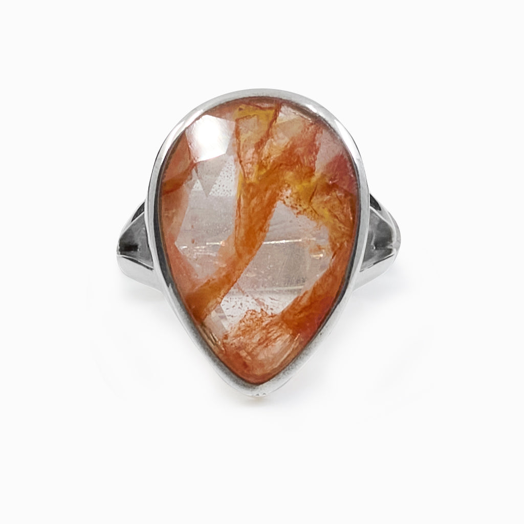 Faceted Cherry Quartz ring