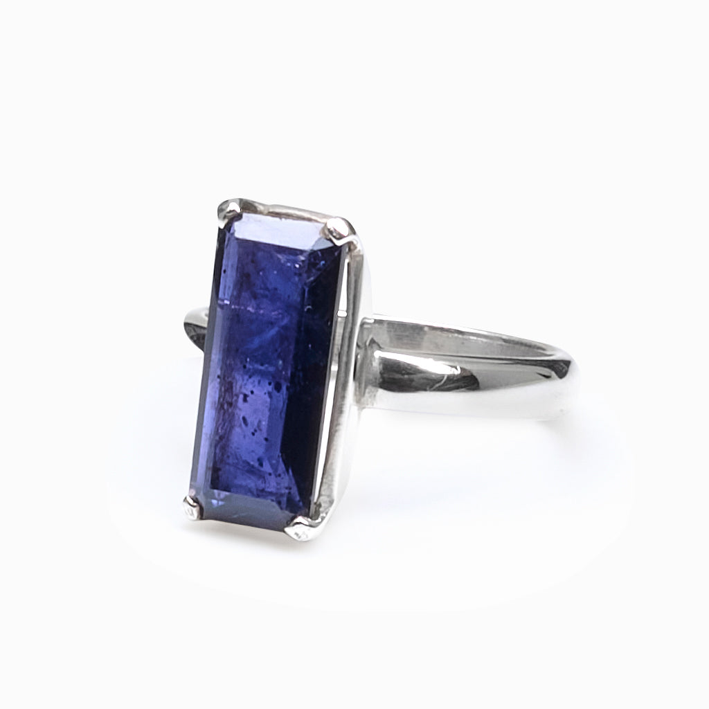 Faceted Iolite ring