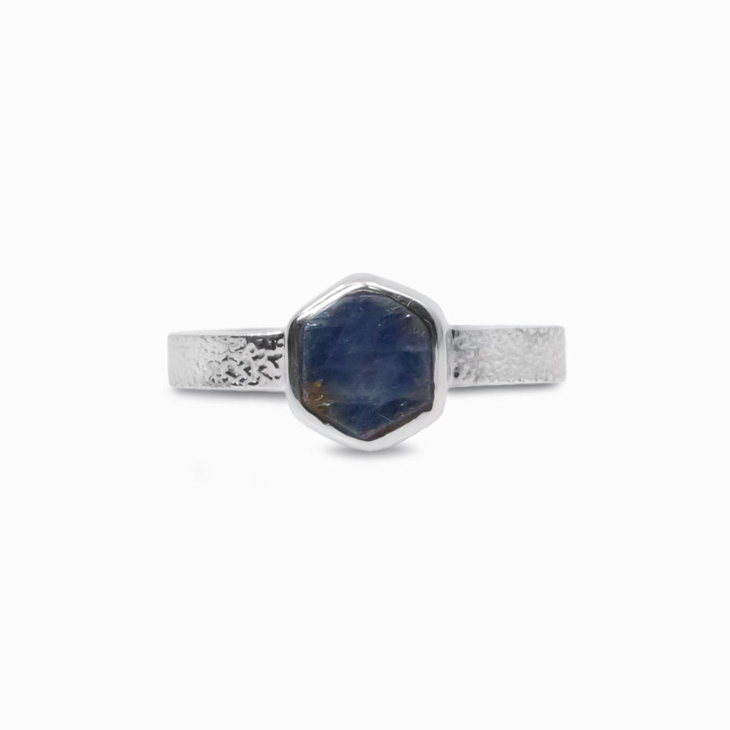 Natural Hexagon Sapphire ring