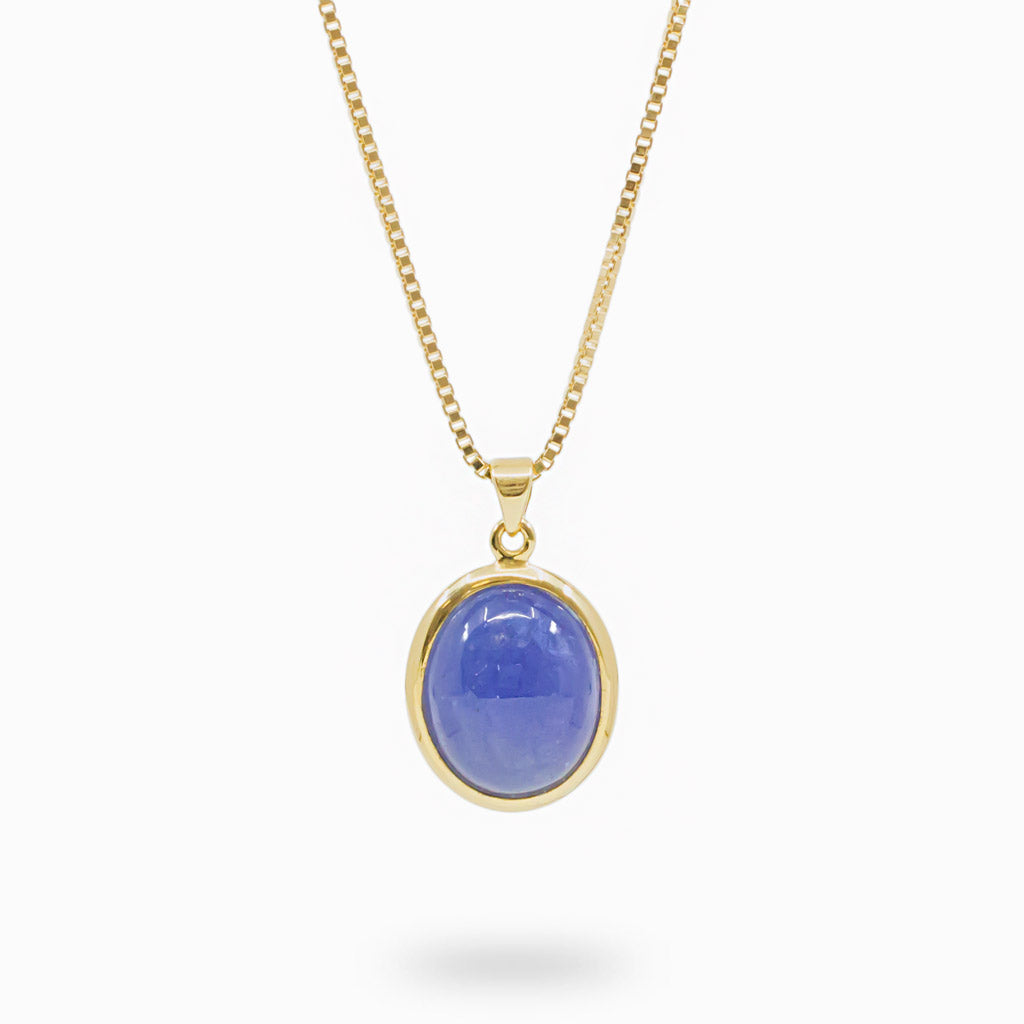 Oval Cabochon Tanzanite necklace