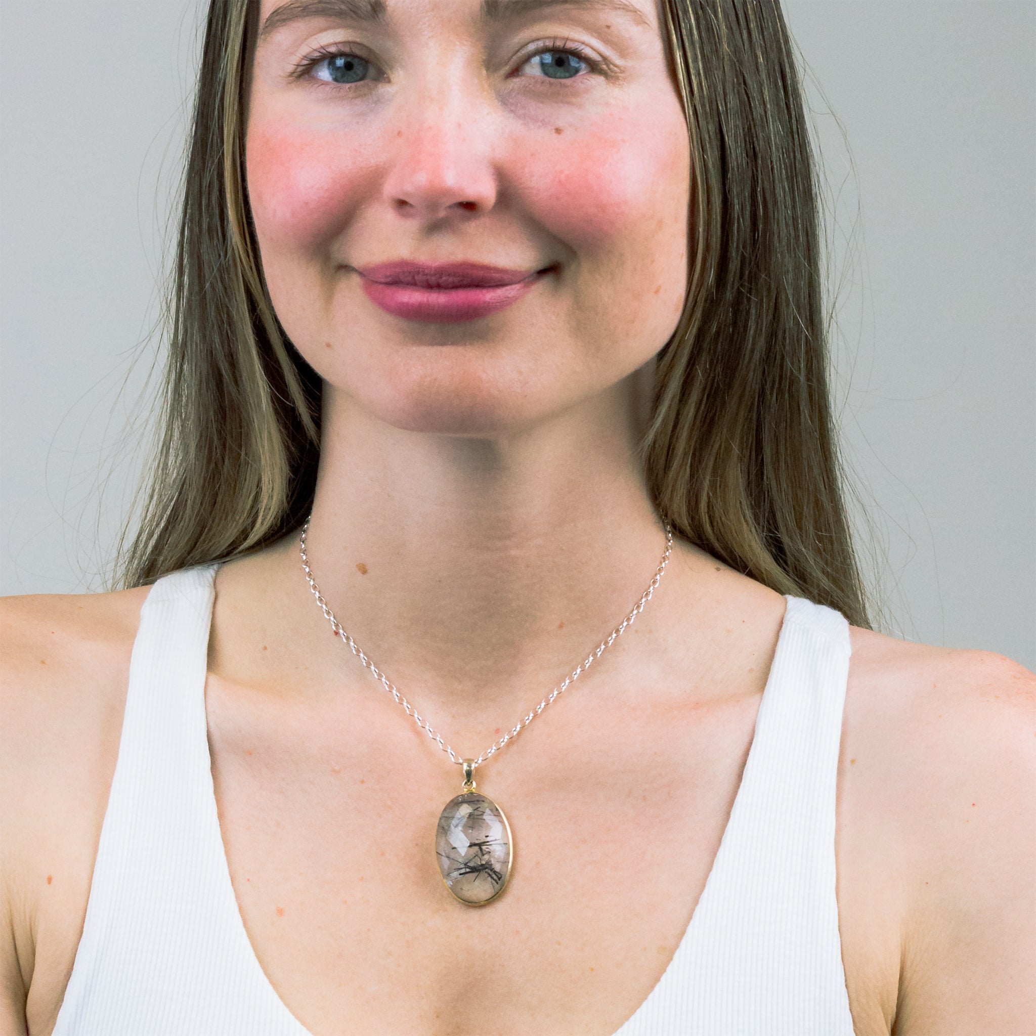 Tourmalinated Quartz Necklace