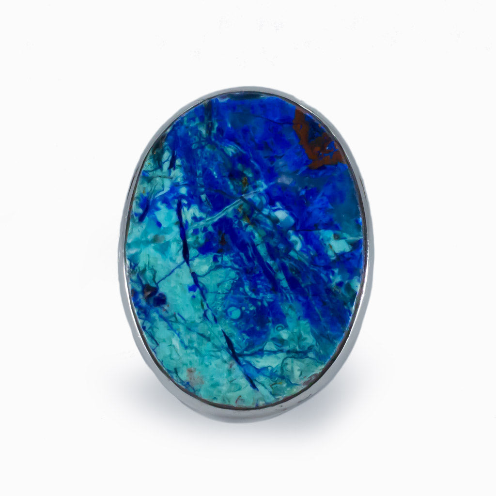 Oval cabochon Azurite ring
