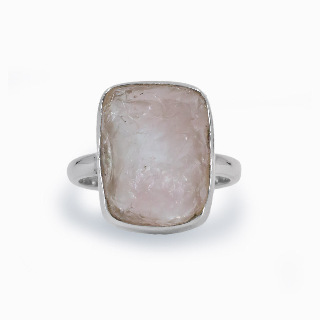Raw Pink Rose Quartz Ring Made In Earth