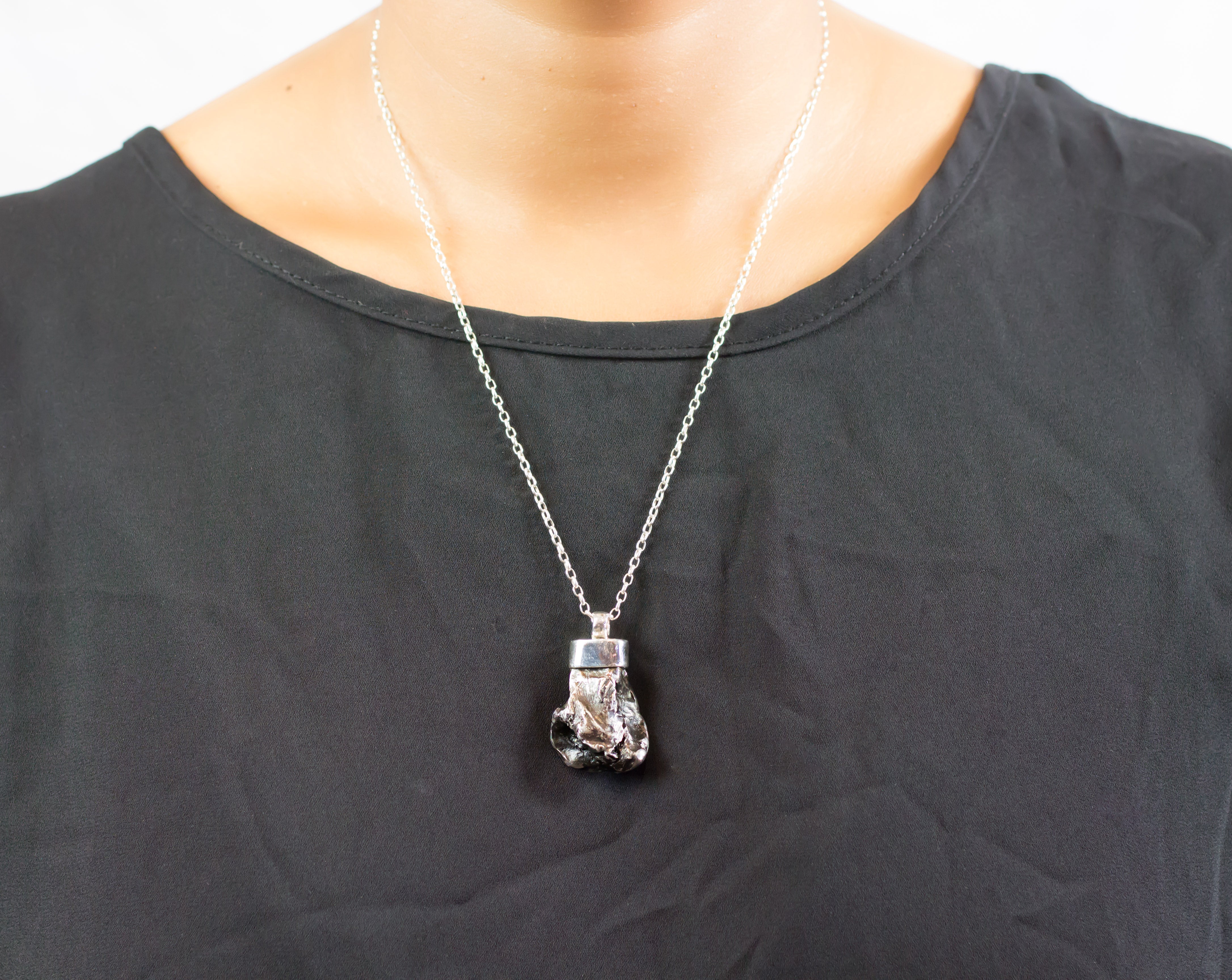 Sikhote-Alin Meteorite Pendant on Model